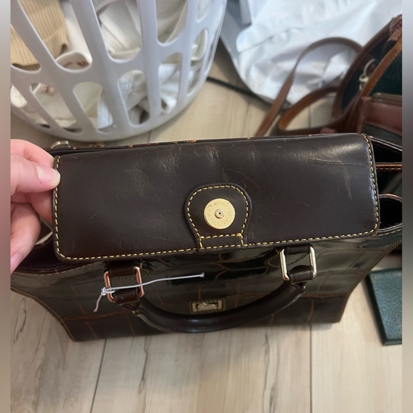 Dooney & Bourke Crocodile Embossed Leather Janine Satchel - Picture 6 of 8